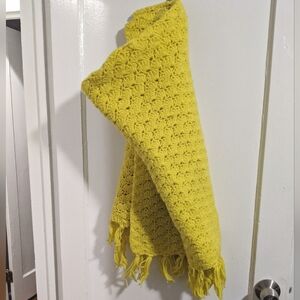 Vintage handmade bright yellow afgan blanket